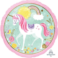 Foil Balloon 18" Round Magical Unicorn Holo