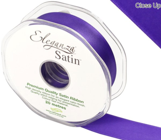 Eleganza Satin Ribbon Purple 25mm x 20m