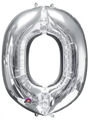 Anagram Foil Balloon Silver 34" Letter O