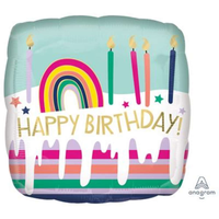 Anagram Foil Balloon 18" Square Frosted Cake