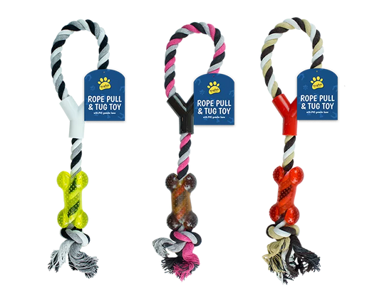 Rope Dog Pull & Tug Toy (Colour May Vary)