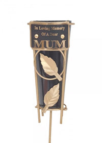 David Fischoff Grave Vase Mum 36cm keepsake with floral design, made of durable material, ideal for memorial or cemetery displays.