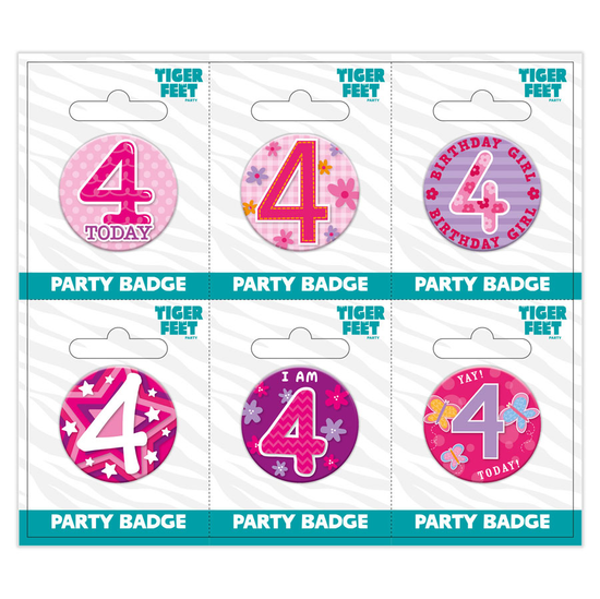 Small Badges Age 4 Female 6pk