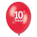 6 x 8pk Latex Balloons Birthday Age 10