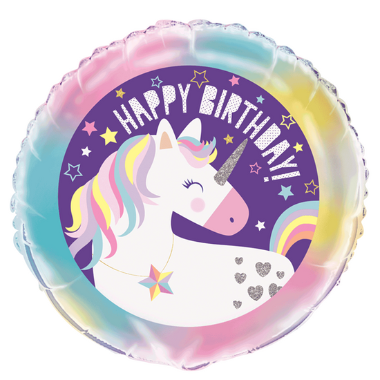 Unique Birthday Unicorn Party 18" Foil Balloon