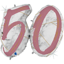 Grabo Foil Balloon Rose Gold Marble Age 50 36"