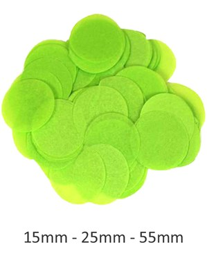 Lime Green Tissue Confetti 15mm Round 14g