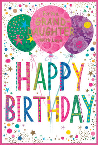 Simon Elvin C75 Birthday Cards for Granddaughter, set of six featuring colorful, cheerful designs for her special day.