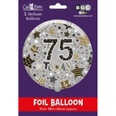 Foil Balloon 18" Round Holographic Age 75