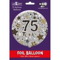 Foil Balloon 18" Round Holographic Age 75