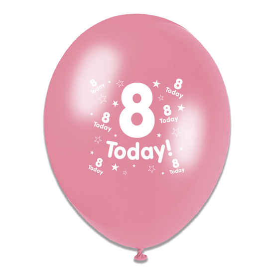 Tiger Feet Age 8 Birthday 10" Balloons 6x8pk
