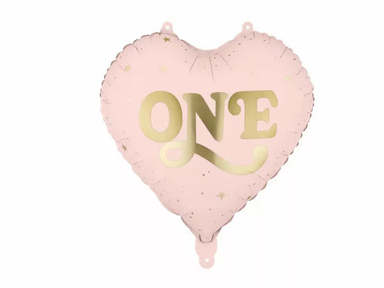 PartyDeco Foil Balloon One Light Pink 14"