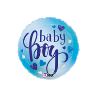 Grabo Baby Boy Blue Hearts 18" Foil Balloon