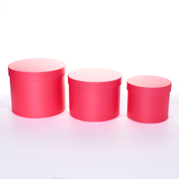 Hat Box Fuchsia 3pc L-6x7.5"/M-5.5x7"/S-4.5x5.5