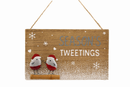 Sifcon Plaque Seasons Greetings Robins 20x12cm