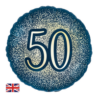 Oaktree Age 50 Navy & Gold 18" Foil Balloon