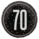 Unique Foil Balloon Black Glitz Age 70 18"