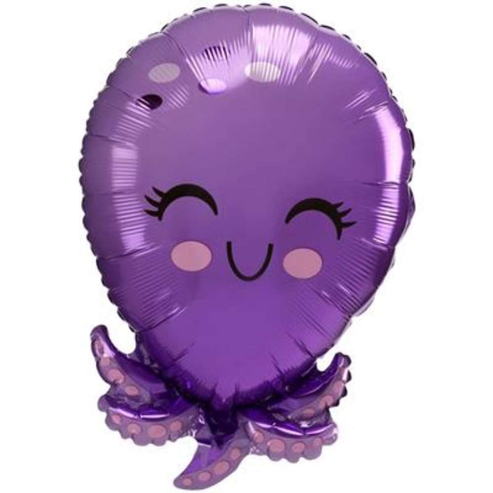 Anagram Foil Balloon Purple Octopus 21"