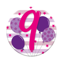 Six small Tiger Feet birthday badges with the number 9, featuring colorful designs for celebration and age recognition.