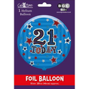 Foil Balloon 18" Round Holographic Age 21
