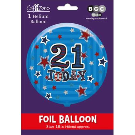 Foil Balloon 18" Round Holographic Age 21