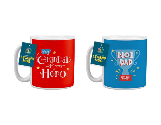 Gem Imports 2 Pack Mugs Legend Dad & Grandad 300ml
