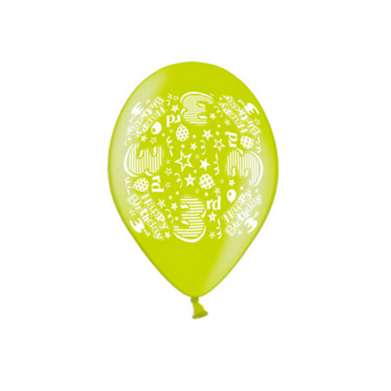 Age 3 Latex Balloons 9" 10pk