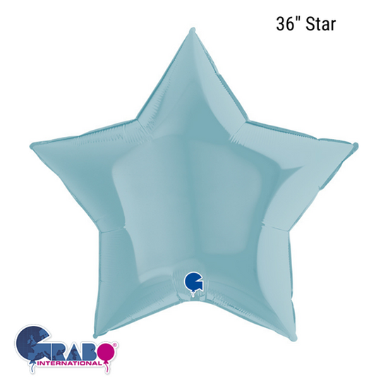Grabo Foil Balloon Pastel Blue Star 36"