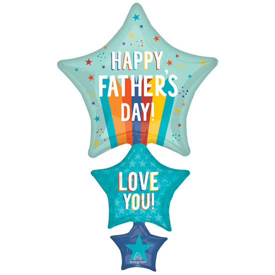 Anagram Father's Day Stripes & Stars 25" Foil
