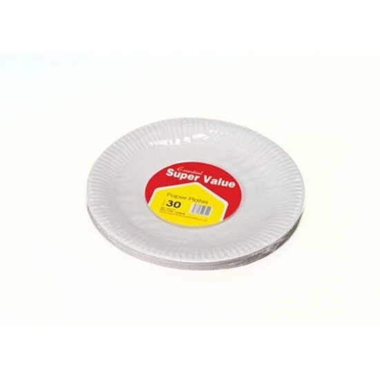 Essential 30 Pack Plates White 23cm