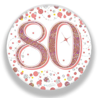 Oaktree Sparkling Fizz Badge Age 80 Rose Gold 3