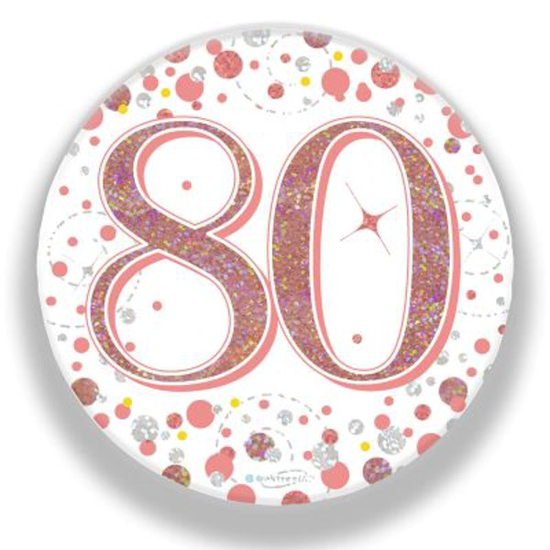 Oaktree Sparkling Fizz Badge Age 80 Rose Gold 3