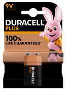Duracell 9V batteries stacked together, showing the brand logo and metallic terminals, ready for electronic devices.