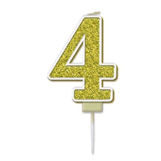 Oaktree Party Candle Number 4 Gold 7.5cm