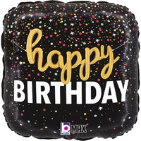 Grabo Birthday Script Confetti 18" Foil Balloon
