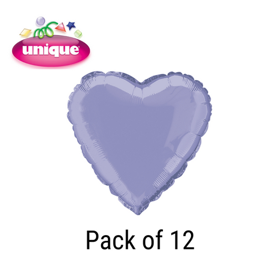 Unique 12 Pack Foil Balloon Lavender Heart 18