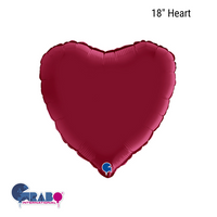 Grabo Foil Balloon Satin Cherry Red Heart 18"