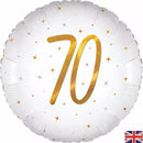 Oaktree Sparkle White Age 70 18" Foil Balloon