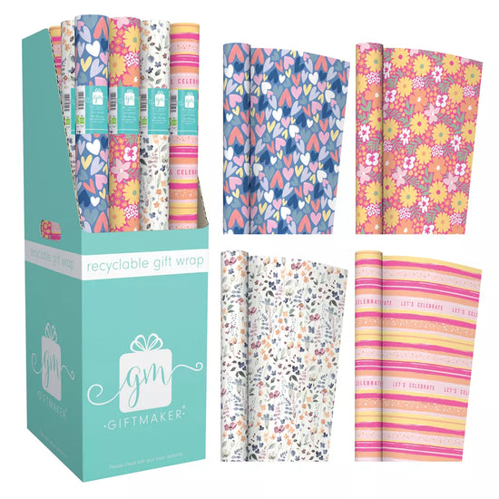 Rollwrap Female Floral/Hearts 3M 36pk