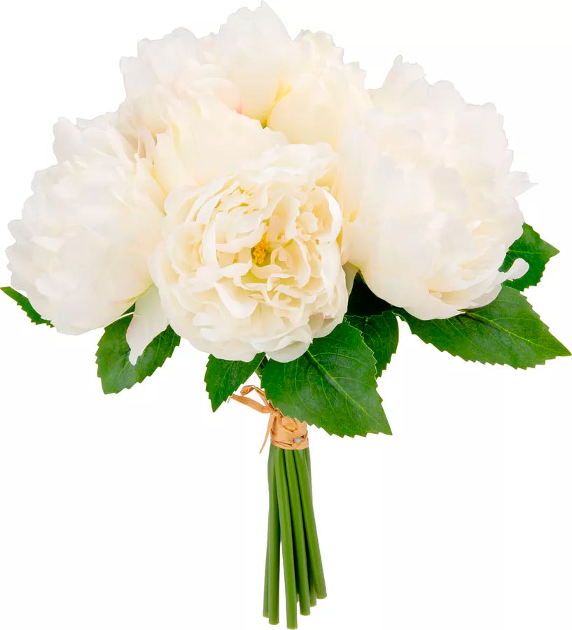 Eleganza Peony Bouquet Cream 36cm (10 Heads)