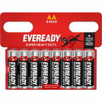 Eveready 8 Pack Batteries AA Super Heavy Duty