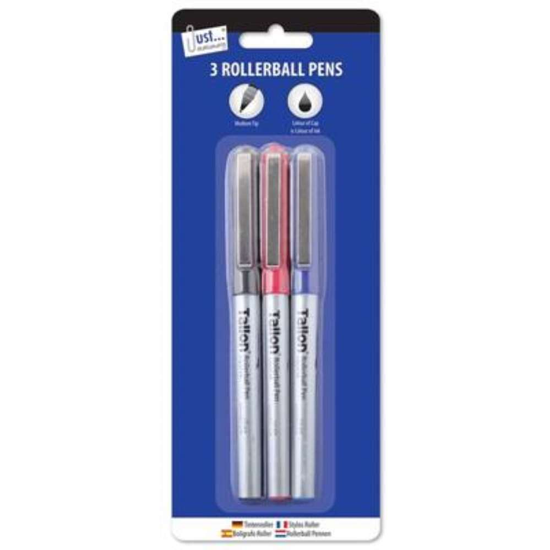Tallon 3 Pack Rollerball Pen Assorted