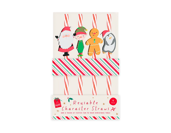 Festive Reusable Straw 19cm 4pk