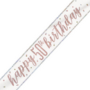 Unique Banner Rose Gold Glitz Age 50 9ft