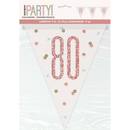 Unique Flag Banner Rose Gold Glitz Age 80 9ft