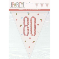 Unique Flag Banner Rose Gold Glitz Age 80 9ft