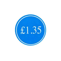 1000 Blue Price Labels 25mm Round 1.35