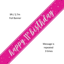 Unique Banner Pink Glitz Age 11 9ft