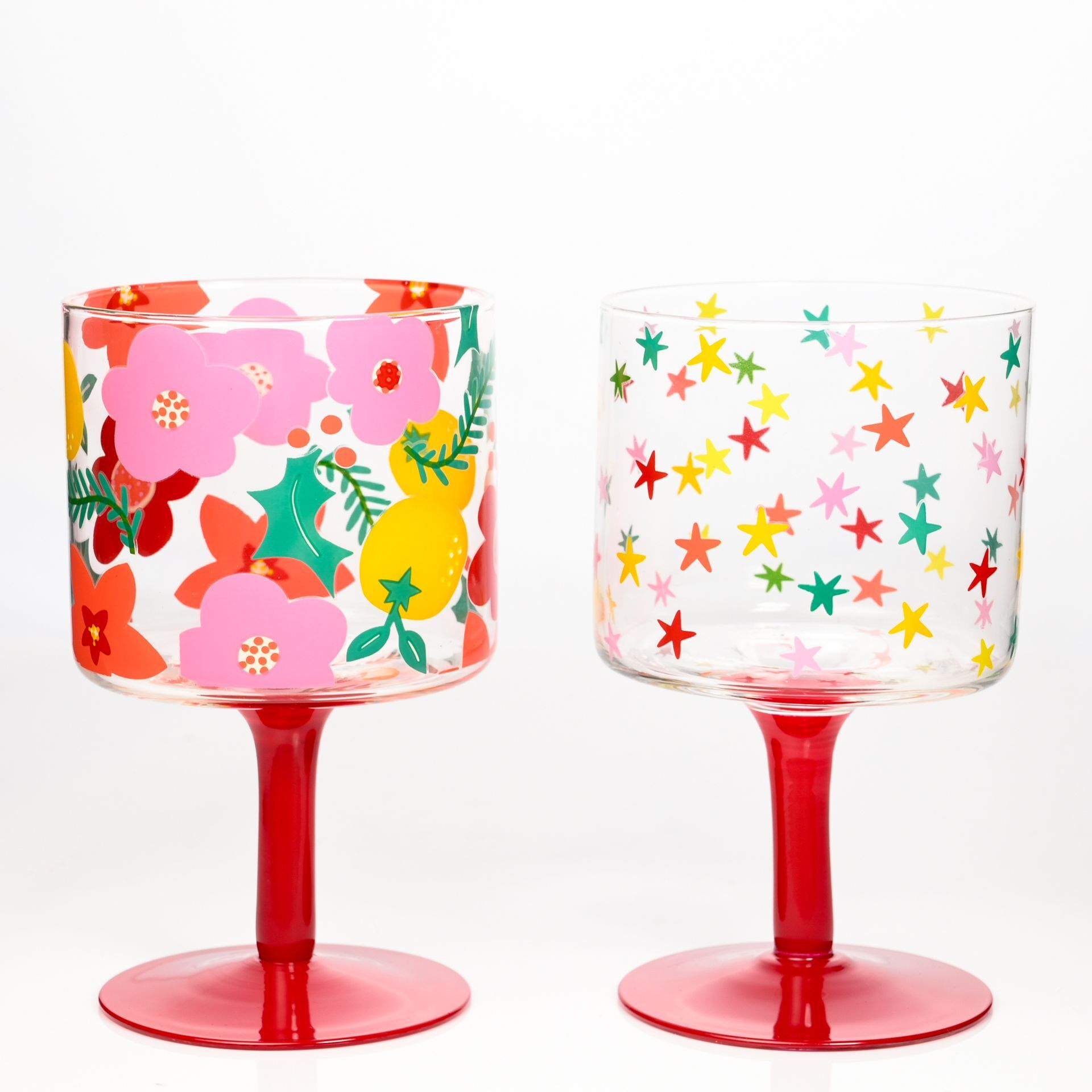 Widdop 2 Pack Wine Glasses Raspberry Blossom