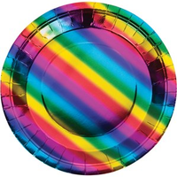 Special Products 8 Pack Plates Rainbow Foil 22cm